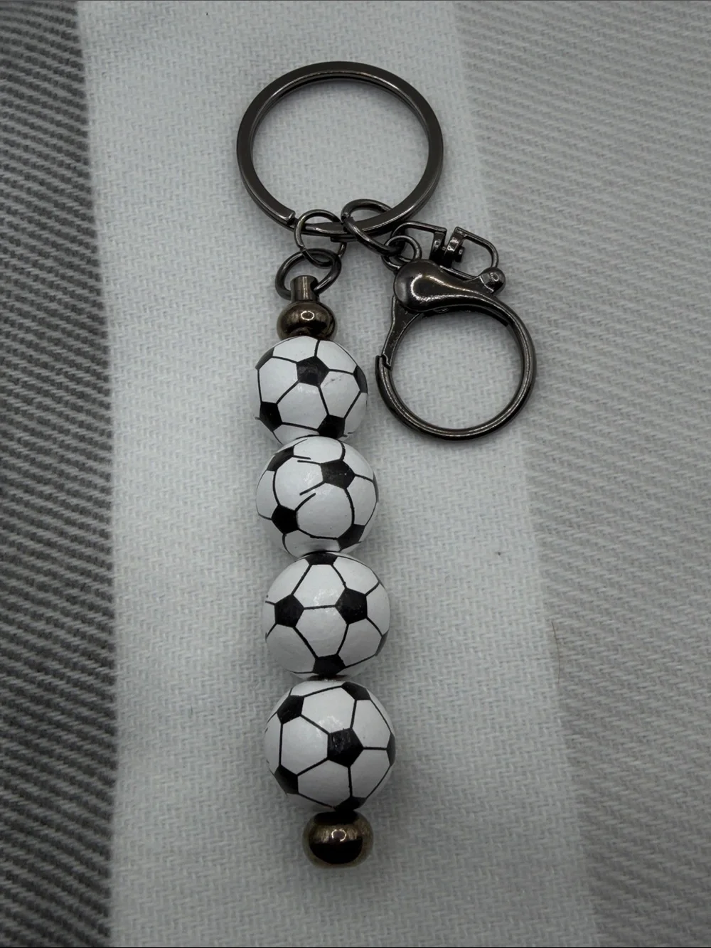 Soccer Ball Bead Keychain